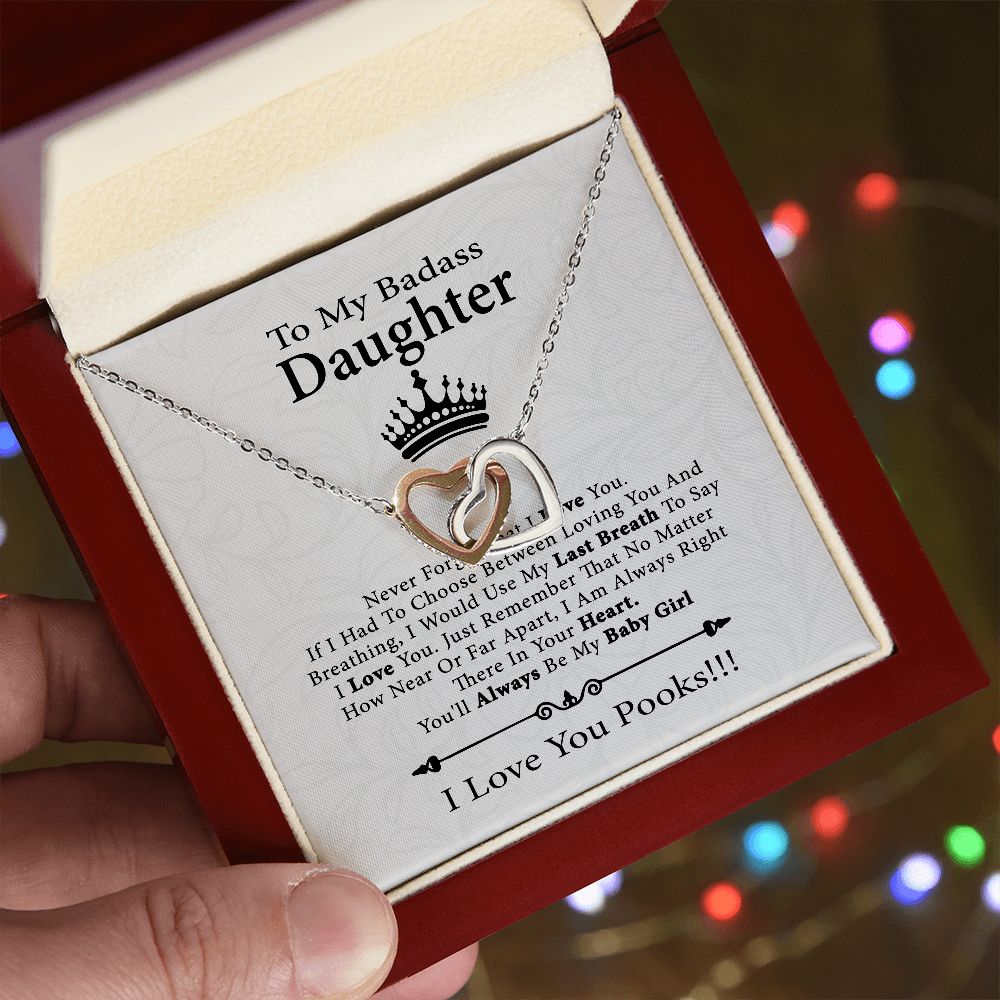 To My Badass Daughter Necklace From Dad, Badass Daughter Necklace Birthday Gift SNJW071203 (Custom 1312)