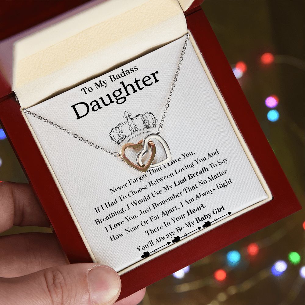 My Badass Daughter Pendant - Durable Stainless Steel Necklace, Badass Daughter Gift, Badass Daughter Jewelry, Badass Daughter Necklace, Daughter Gift From Mom or Dad SNJW23-230213