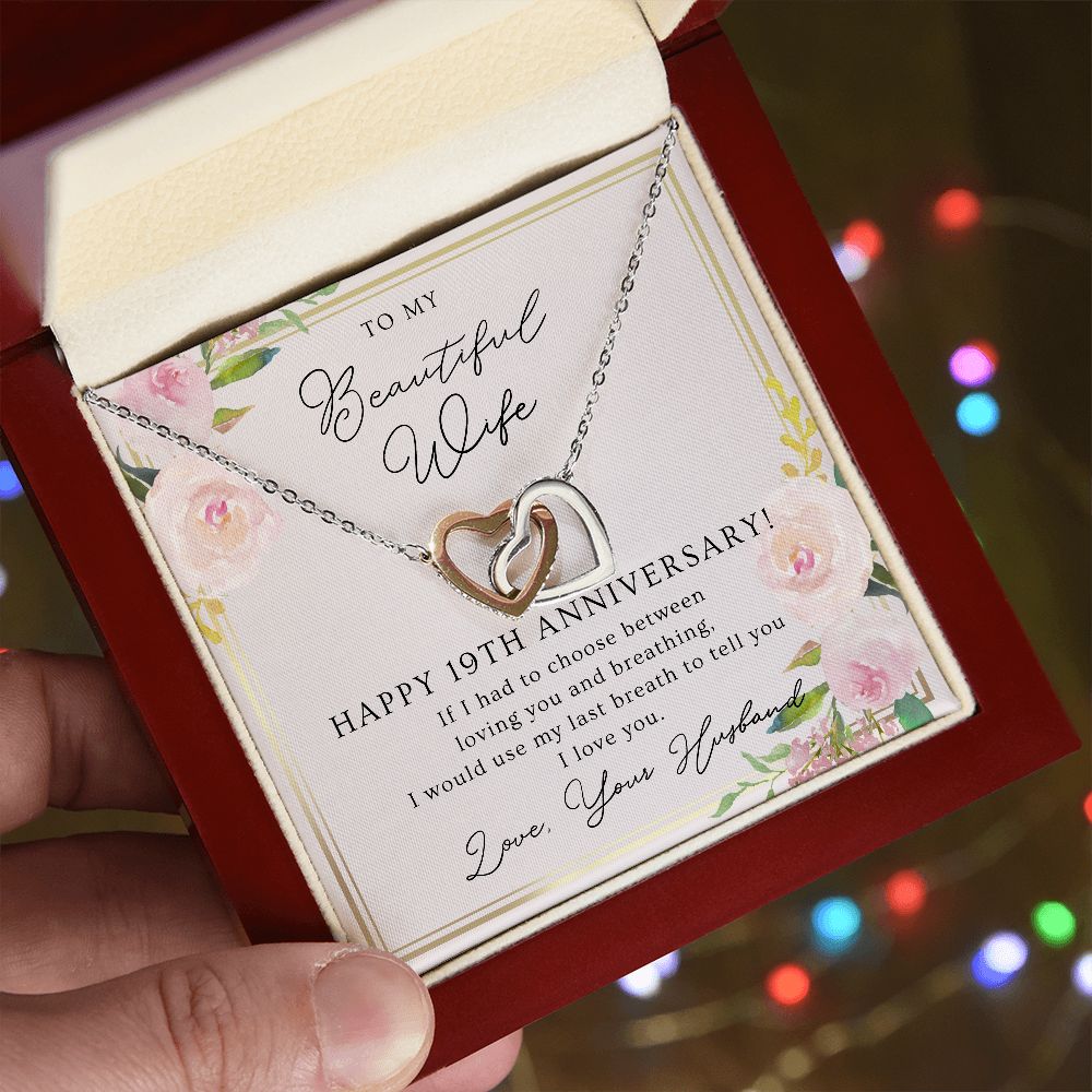 19th Anniversary Necklace Gift For Wife – 19 Years Wedding Jewelry Gift For Her – 19th Wedding Anniversary Wife Gift – 19 Years Anniversary Wedding Present