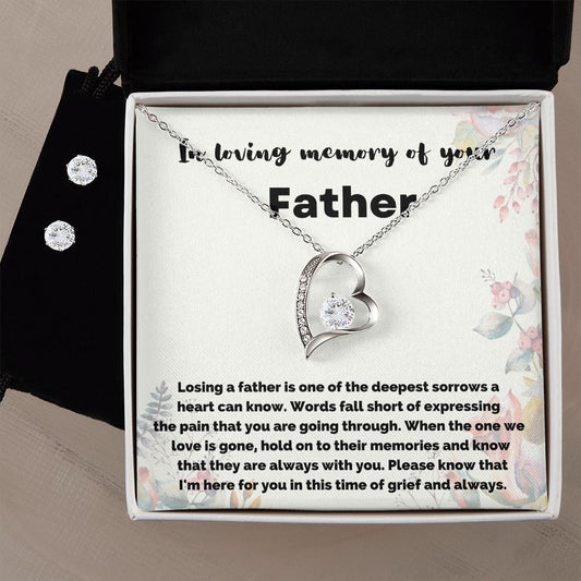 Personalized Loss of Dad Necklace - Memorial Sympathy Gift for Daughter or Son