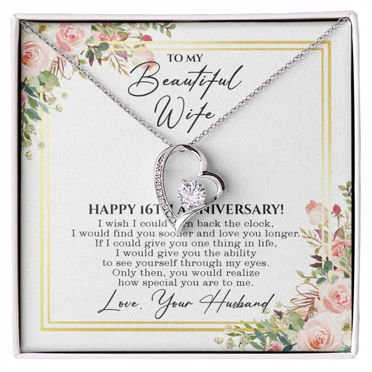 16th Anniversary Necklace Gift For Wife – 16 Years Wedding Jewelry Gift For Her – 16th Wedding Anniversary Wife Gift – 16 Years AnniversaryWedding Present
