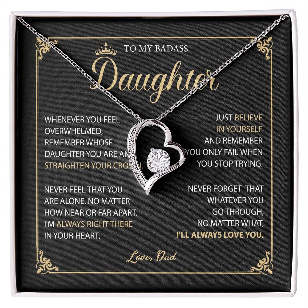 To My Badass Daughter Crown Necklace, SNJW071204 B0BPDC2WQX
