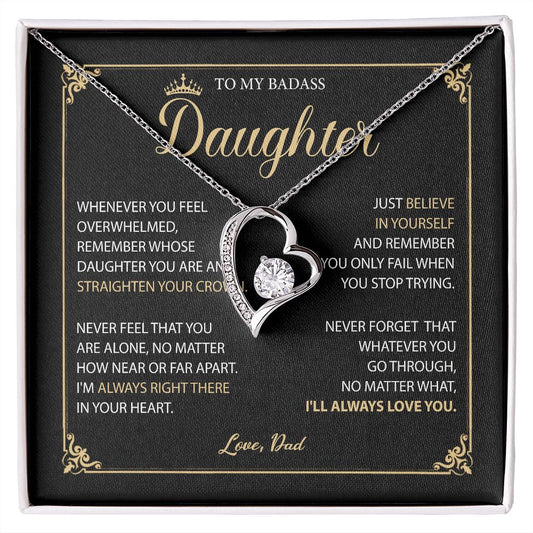 To My Badass Daughter Crown Necklace, SNJW071204 B0BPDC2WQX