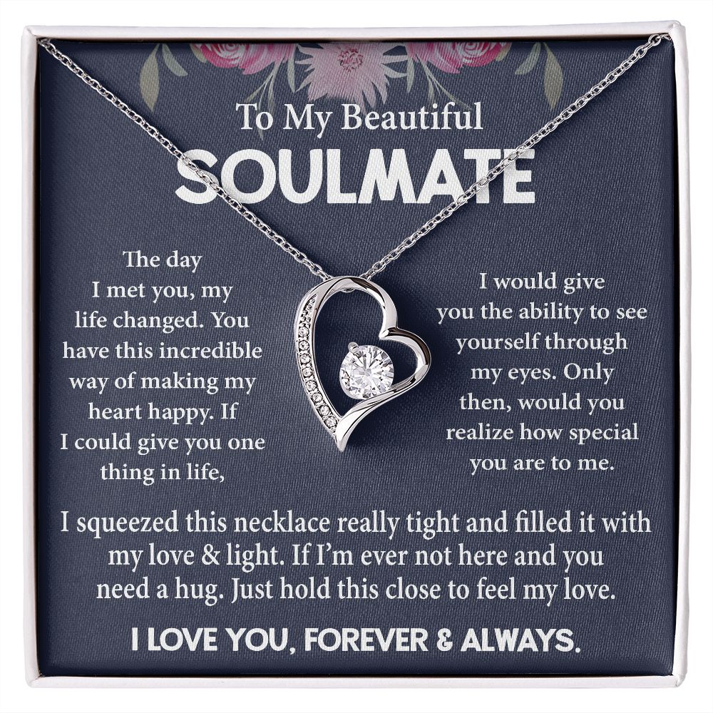 To My Beautiful Soulmate Necklace Valentine Gift For Wife Romantic Jewelry For Her My Future Wife Gift Forever Love Necklace