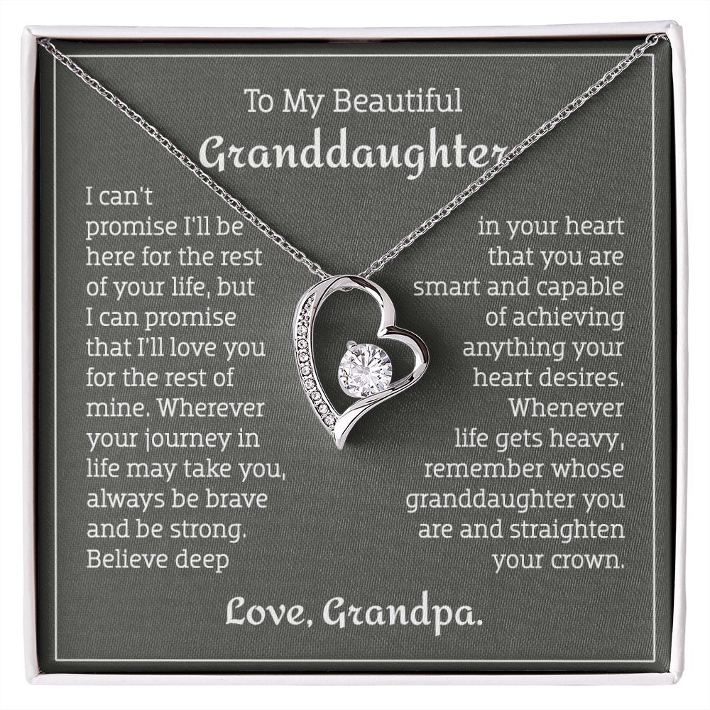 To My Granddaughter - Believe - Forever Love Necklace from Grandpa B0BGC9Y2NQ