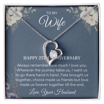 25th Anniversary for Wife - Milestone gifts for her, 25 Year Wedding Anniversary Necklace, Wedding Anniversary Jewelry SNJW23-010301