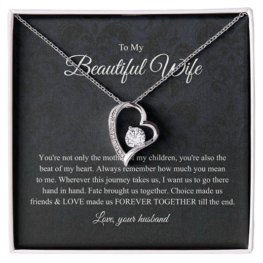 Heart To My Wife Necklace, Anniversary Gift For Wife Birthday Gift, Wife Gifts For Her, Wife Jewelry, Wife Sentimental Gift, Wife Poem Card 04127 ttstore-0412-7x16