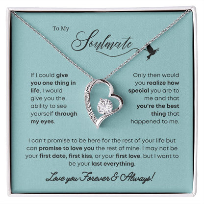 The Soulmate Necklace: An Elegant and Timeless Expression of Love, Jewelry Gift Her, Love Necklace Gifts For Her, Soulmate Gift, Soulmate Jewelry, Heart Pendant SNJW23-270208