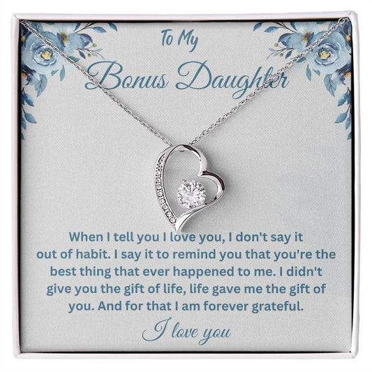 Bonus Daughter Gifts from Stepmom: Show Your Love with a Thoughtful Gift, Bonus Daughter Gift, To my Bonus Daughter,Bonus Daughter Necklace SNJW23-010314