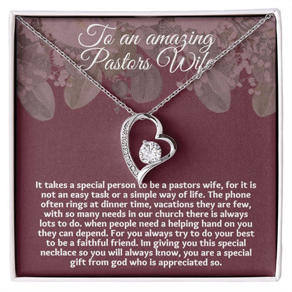 Christmas Gift Idea for Pastor's Wife: Personalized Appreciation Necklace with Heart Pendant"