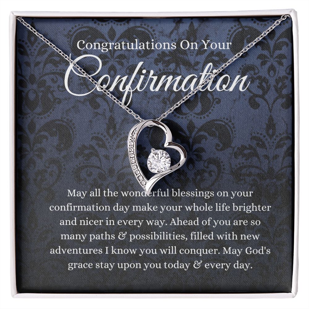 Confirmation Gift for Girls, Cubic Zirconia Necklace, Holy Confirmation Teenage Girls, Christian Catholic Faith B0BLBH6GQ2