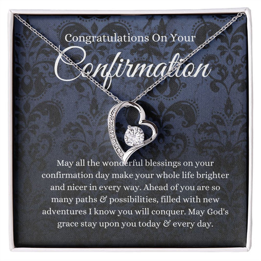 Confirmation Gift for Girls, Cubic Zirconia Necklace, Holy Confirmation Teenage Girls, Christian Catholic Faith B0BLBH6GQ2
