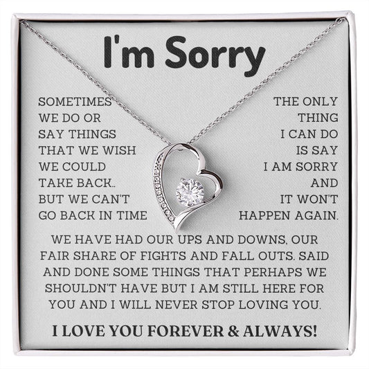 Beautiful Apology Necklaces - Saying Sorry Has Never Looked So Good, I'm Sorry Gift For Her, Forgiveness Necklace, Apology Gift For Her SNJW23-020304