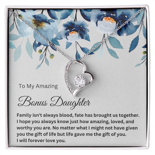 Bonus Daughter Necklace - The Stunning Gift for Your Bonus Daughter from Step-Mom, Stepdaughter necklace SNJW23-010322