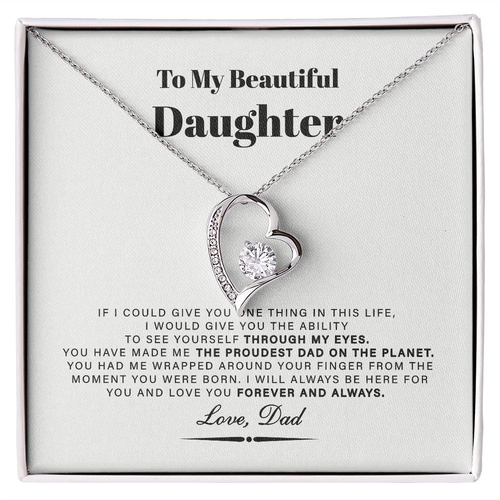 To My Beautiful Daughter Love Knot Necklace, Daughter Gifts From Dad B0BLNDCM78