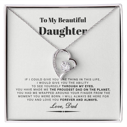 To My Beautiful Daughter Love Knot Necklace, Daughter Gifts From Dad B0BLNDCM78