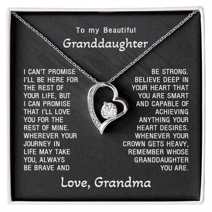 Granddaughter Necklace Gifts From Grandma Grandmother, Love Gift For Adults Or Girls On Birthday, Graduation, Wedding, Christmas