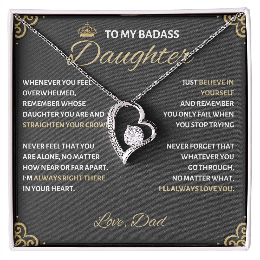 Badass Daughter Necklace - Empowering Jewelry for Girls Badass Daughter Gift, Badass Daughter Jewelry, Badass Daughter Necklace, Daughter Gift From Mom or Dad SNJW23-230219