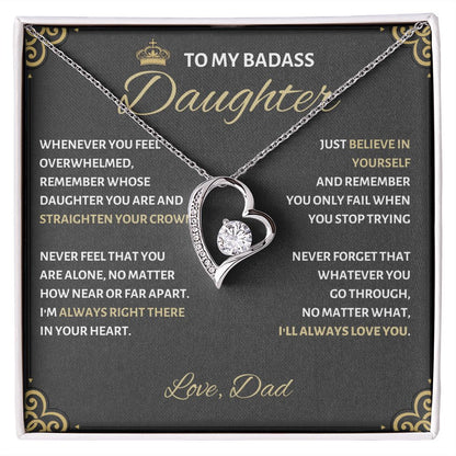 Badass Daughter Necklace - Empowering Jewelry for Girls Badass Daughter Gift, Badass Daughter Jewelry, Badass Daughter Necklace, Daughter Gift From Mom or Dad SNJW23-230219