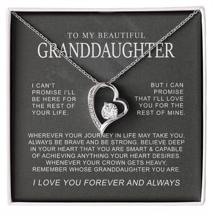 To My Granddaughter Necklace, Granddaughter Gifts From Grandpa Grandma, Jewelry Gifts For Granddaughter Birthday, Graduation, Valentines, Christmas, Jewelry Keepsake Gifts For Granddaughter 312 a