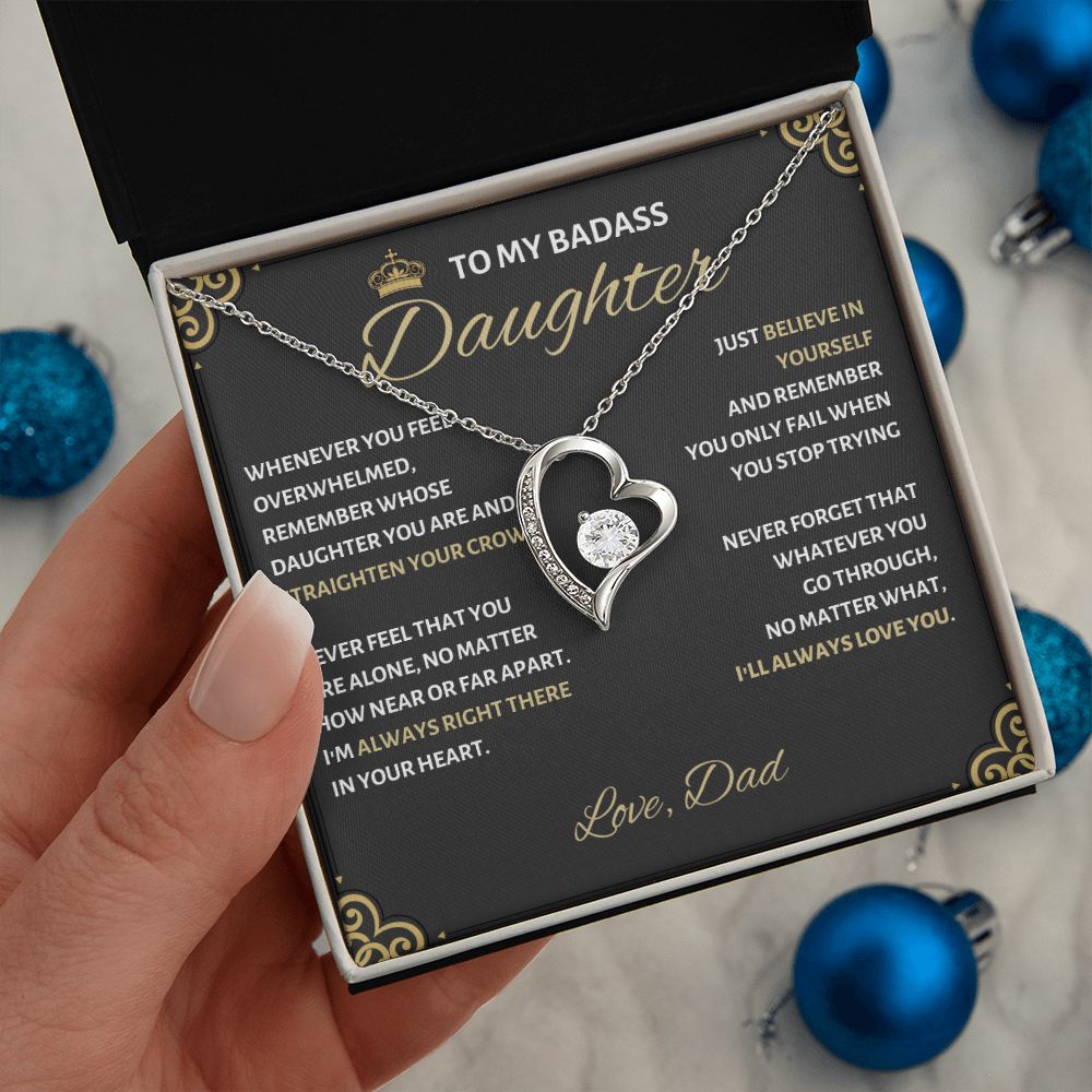 Badass Daughter Necklace - Empowering Jewelry for Girls Badass Daughter Gift, Badass Daughter Jewelry, Badass Daughter Necklace, Daughter Gift From Mom or Dad SNJW23-230219