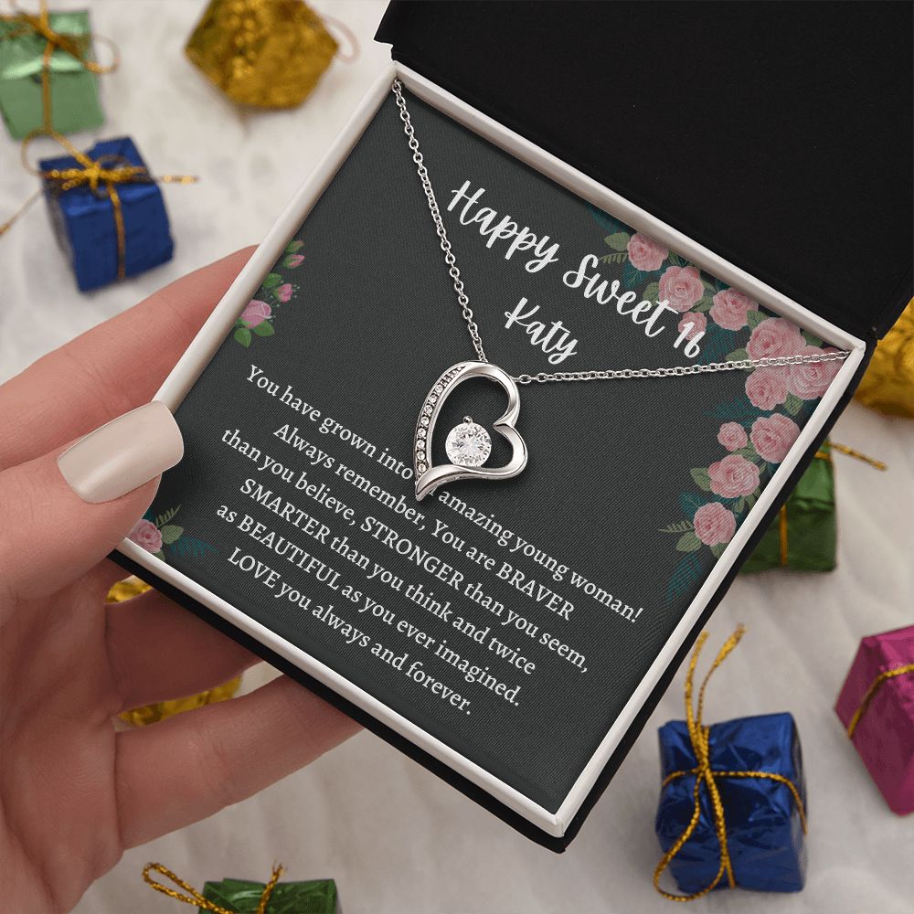 Sweet 16 Necklace - Celebrate Her Milestone Birthday with a Beautiful Gift, Heart Pendant, 16th Birthday Gift For Her, 16th Birthday Gift 210203