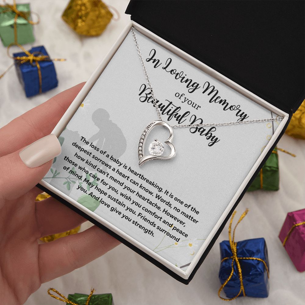 Forever in Our Hearts: A Memorial Necklace for Mothers Coping with Miscarriage - A Comforting and Thoughtful Gift Idea, Forever Love Necklace SNJW23-230203