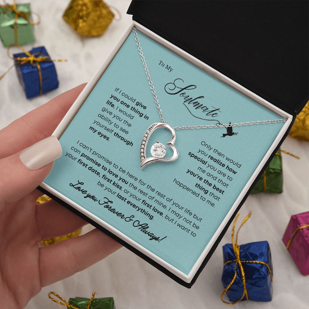 The Soulmate Necklace: An Elegant and Timeless Expression of Love, Jewelry Gift Her, Love Necklace Gifts For Her, Soulmate Gift, Soulmate Jewelry, Heart Pendant SNJW23-270208