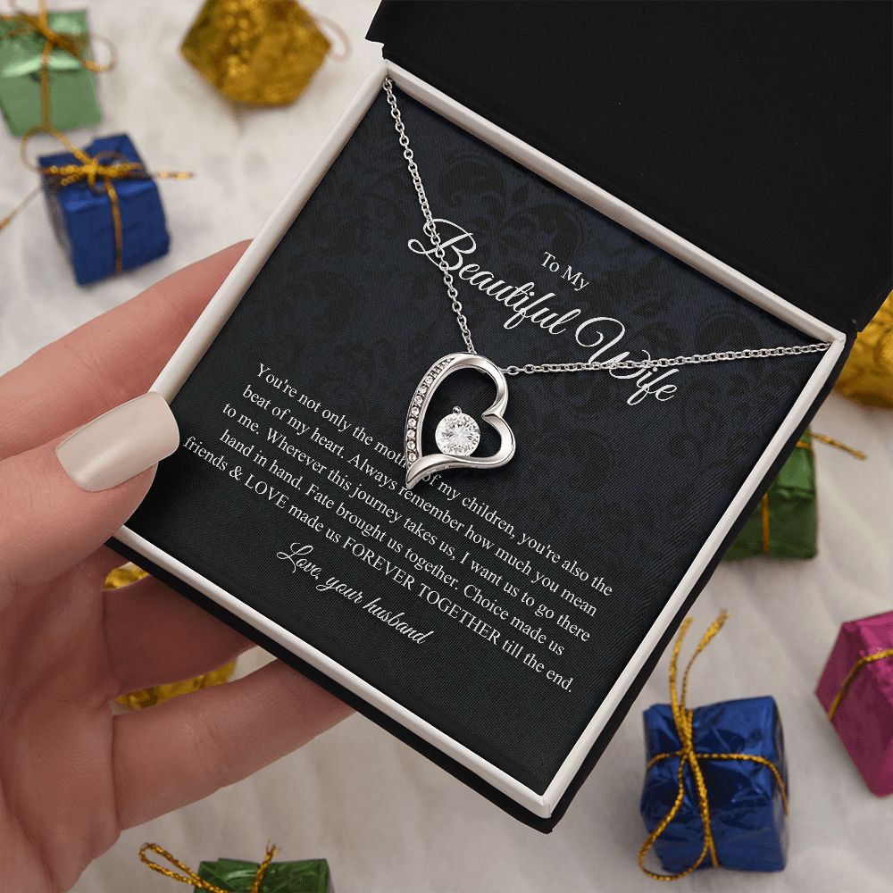 Heart To My Wife Necklace, Anniversary Gift For Wife Birthday Gift, Wife Gifts For Her, Wife Jewelry, Wife Sentimental Gift, Wife Poem Card 04127 ttstore-0412-7x16