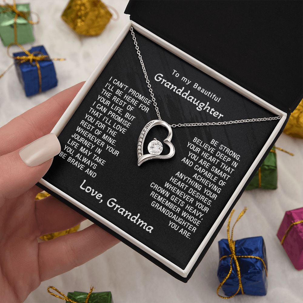 Granddaughter Necklace Gifts From Grandma Grandmother, Love Gift For Adults Or Girls On Birthday, Graduation, Wedding, Christmas