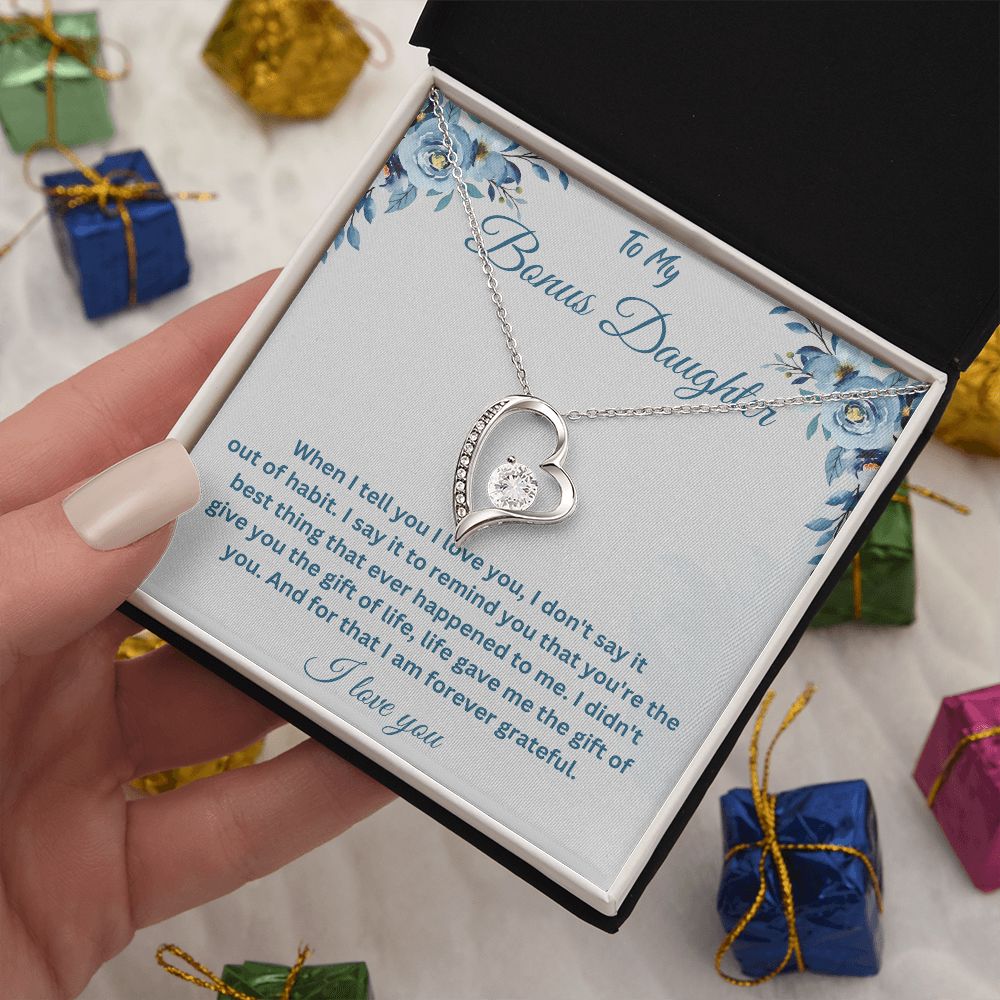 Bonus Daughter Gifts from Stepmom: Show Your Love with a Thoughtful Gift, Bonus Daughter Gift, To my Bonus Daughter,Bonus Daughter Necklace SNJW23-010314