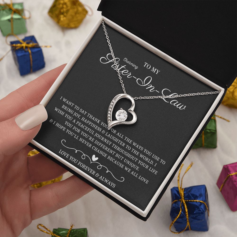 Sister-In-Law Heart Necklace - Symbolic Jewelry with a Beautiful Design, Wedding Gift,Bridesmaid,Bridal Shower Gift, Birthday Gift, Christmas Gift, Gift for Sister in Law, sister in law necklace SNJW23-240206