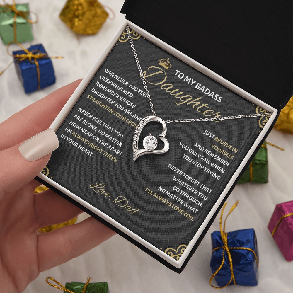 Badass Daughter Necklace - Empowering Jewelry for Girls Badass Daughter Gift, Badass Daughter Jewelry, Badass Daughter Necklace, Daughter Gift From Mom or Dad SNJW23-230219