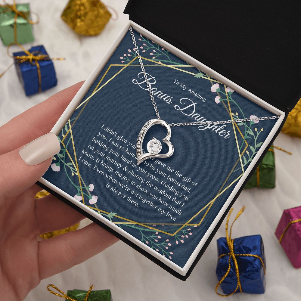 Heart, Step Daughter Gift, Bonus Daughter Gift From Stepdad, Bonus Daughter Necklace, Stepdaughter Birthday, Adopted Child