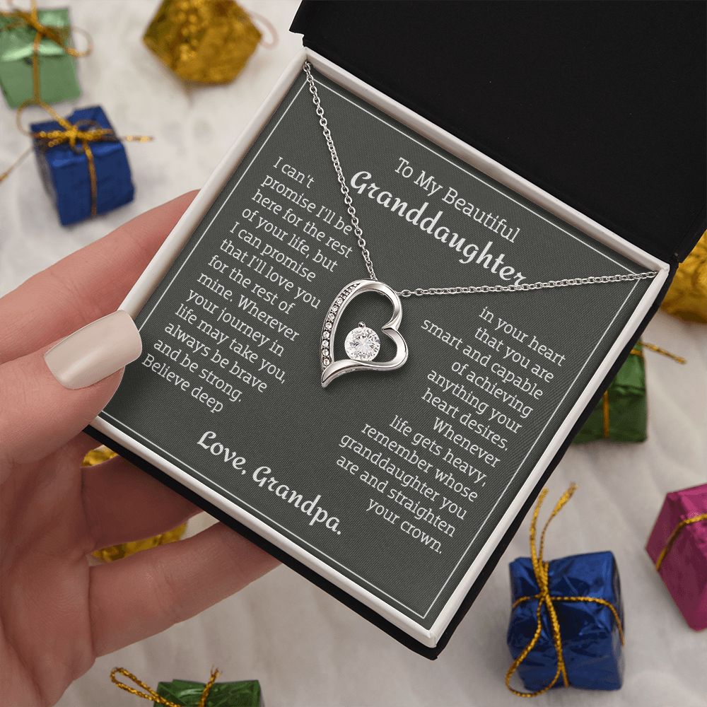 To My Granddaughter - Believe - Forever Love Necklace from Grandpa B0BGC9Y2NQ