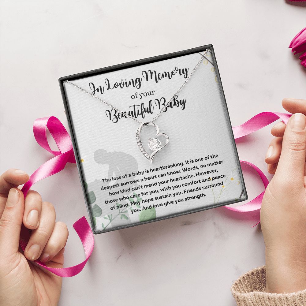 Forever in Our Hearts: A Memorial Necklace for Mothers Coping with Miscarriage - A Comforting and Thoughtful Gift Idea, Forever Love Necklace SNJW23-230203