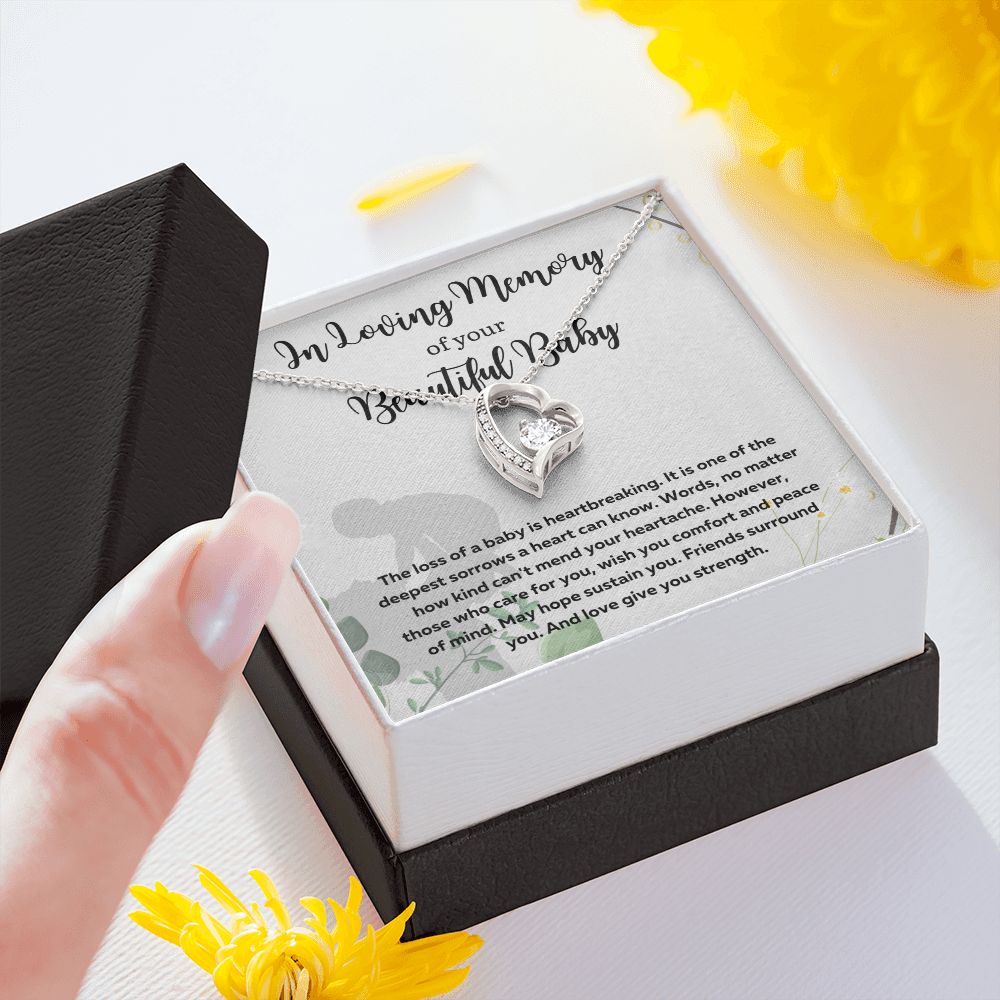 Forever in Our Hearts: A Memorial Necklace for Mothers Coping with Miscarriage - A Comforting and Thoughtful Gift Idea, Forever Love Necklace SNJW23-230203