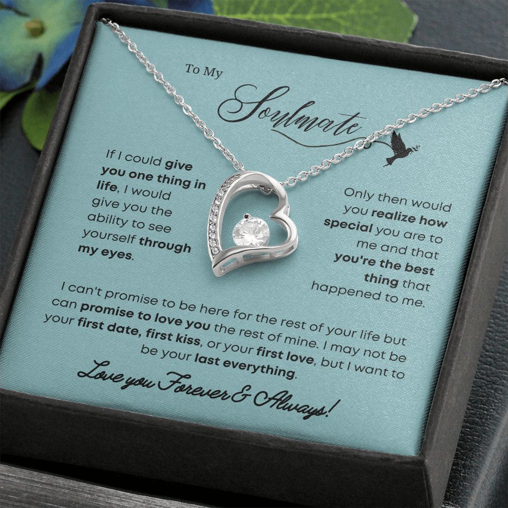 The Soulmate Necklace: An Elegant and Timeless Expression of Love, Jewelry Gift Her, Love Necklace Gifts For Her, Soulmate Gift, Soulmate Jewelry, Heart Pendant SNJW23-270208