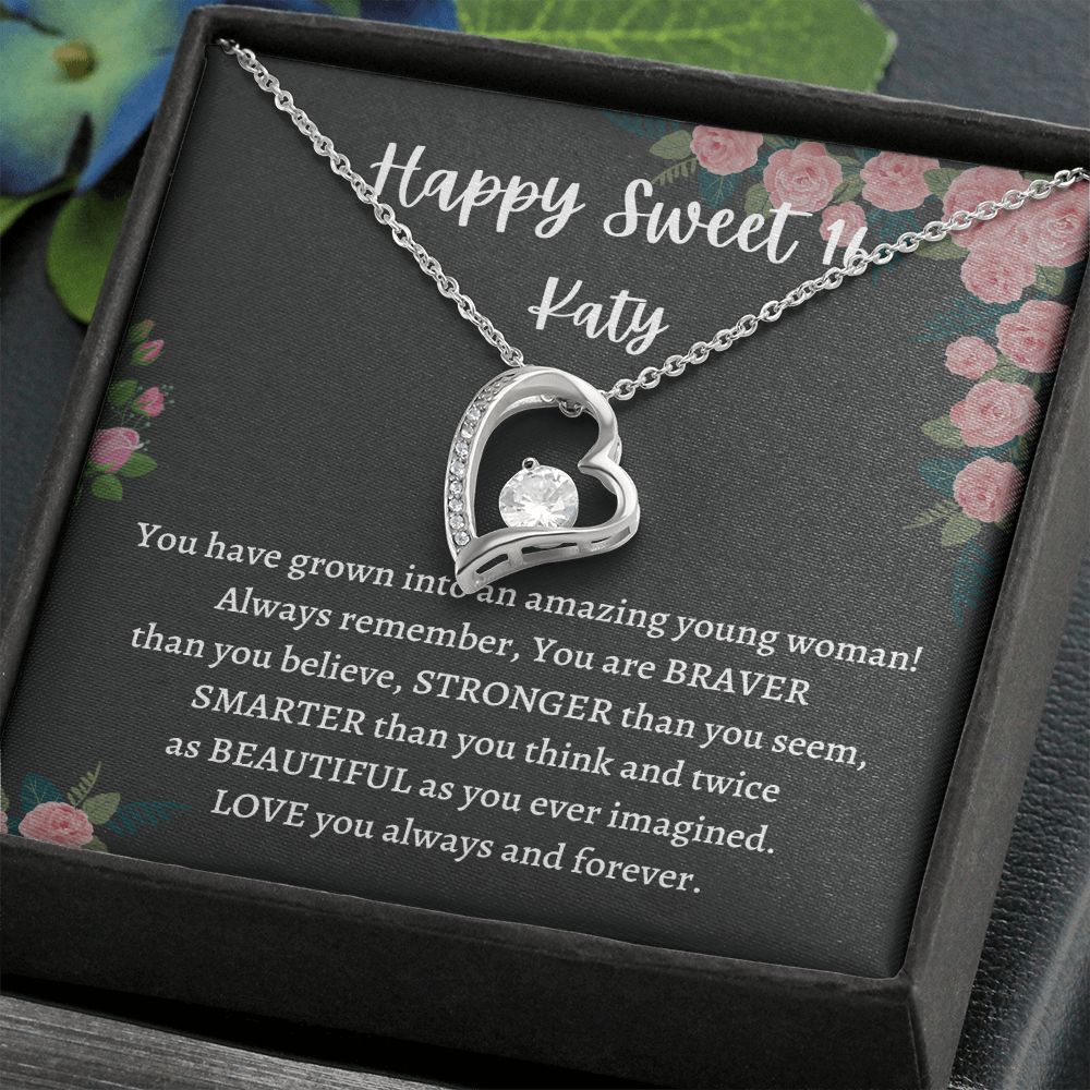 Sweet 16 Necklace - Celebrate Her Milestone Birthday with a Beautiful Gift, Heart Pendant, 16th Birthday Gift For Her, 16th Birthday Gift 210203