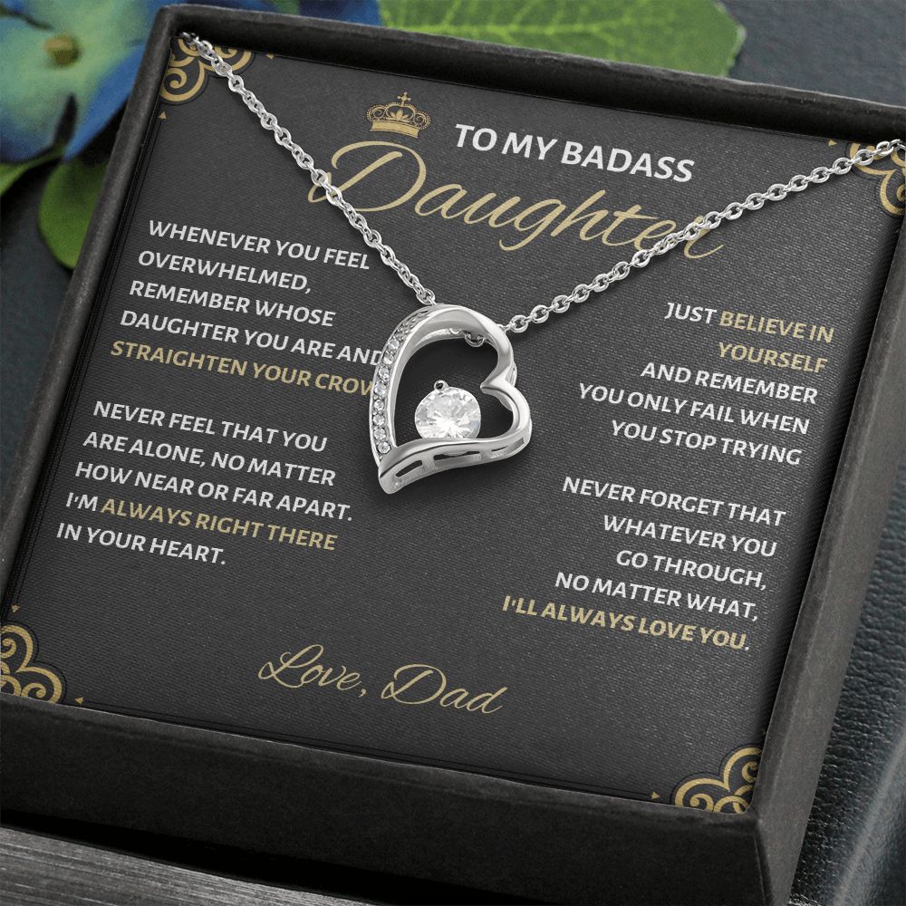 Badass Daughter Necklace - Empowering Jewelry for Girls Badass Daughter Gift, Badass Daughter Jewelry, Badass Daughter Necklace, Daughter Gift From Mom or Dad SNJW23-230219