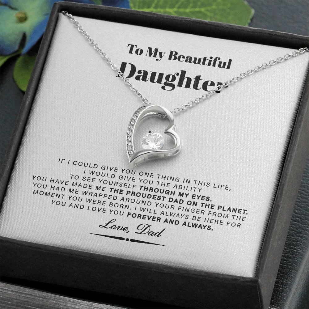 To My Beautiful Daughter Love Knot Necklace, Daughter Gifts From Dad B0BLNDCM78