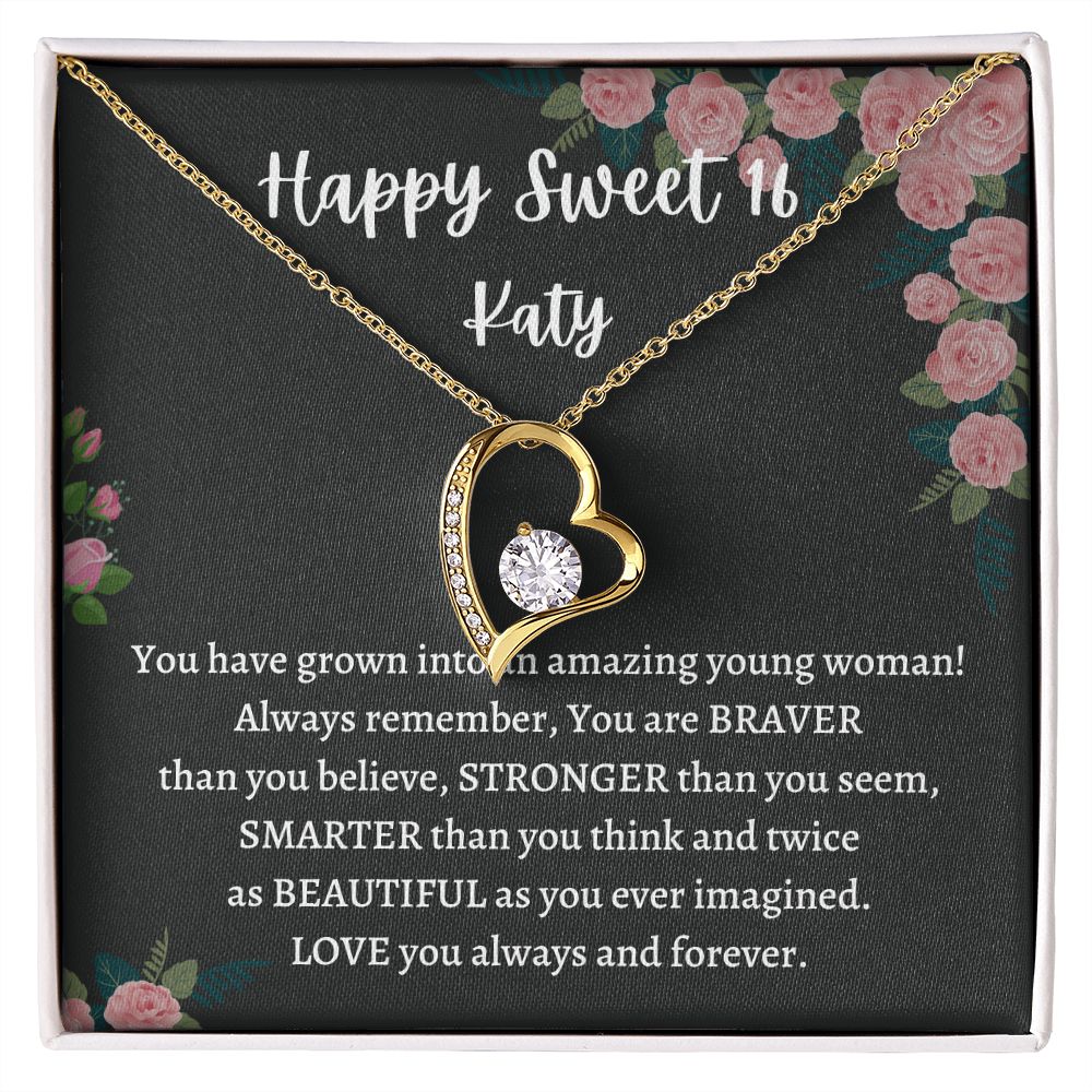 Sweet 16 Necklace - Celebrate Her Milestone Birthday with a Beautiful Gift, Heart Pendant, 16th Birthday Gift For Her, 16th Birthday Gift 210203