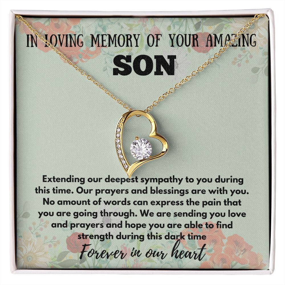 "Personalized Memorial Necklace for Loss of Son - Keep His Memory Close with this Beautiful and Thoughtful Sympathy Gift"