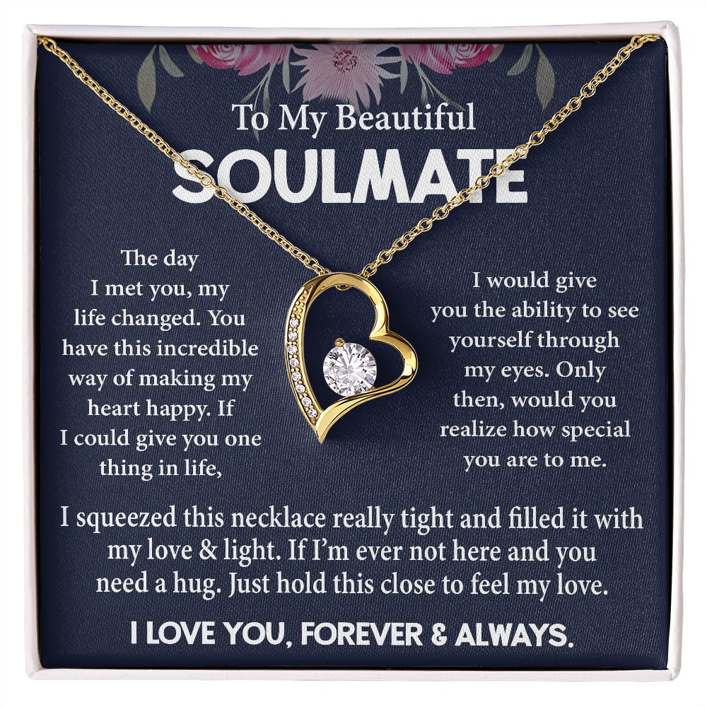 To My Beautiful Soulmate Necklace Valentine Gift For Wife Romantic Jewelry For Her My Future Wife Gift Forever Love Necklace