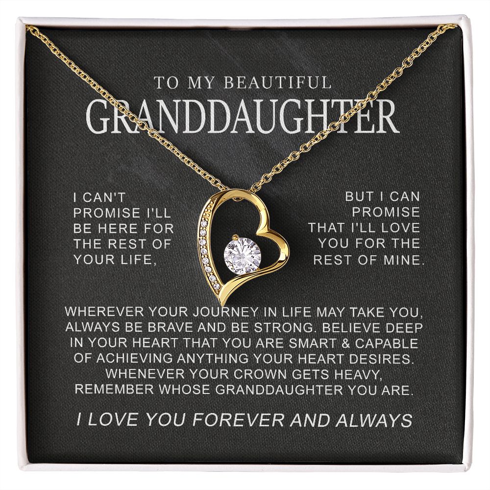 To My Granddaughter Necklace, Granddaughter Gifts From Grandpa Grandma, Jewelry Gifts For Granddaughter Birthday, Graduation, Valentines, Christmas, Jewelry Keepsake Gifts For Granddaughter 312 a