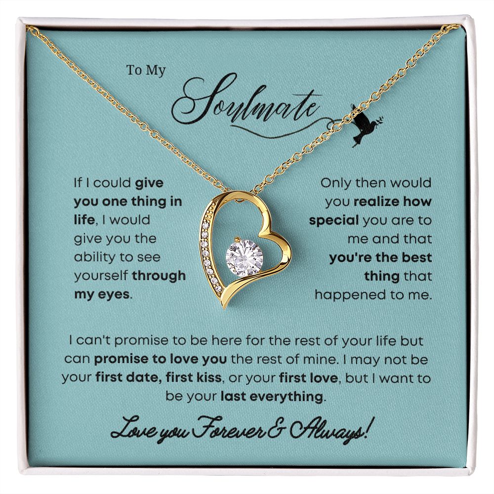 The Soulmate Necklace: An Elegant and Timeless Expression of Love, Jewelry Gift Her, Love Necklace Gifts For Her, Soulmate Gift, Soulmate Jewelry, Heart Pendant SNJW23-270208