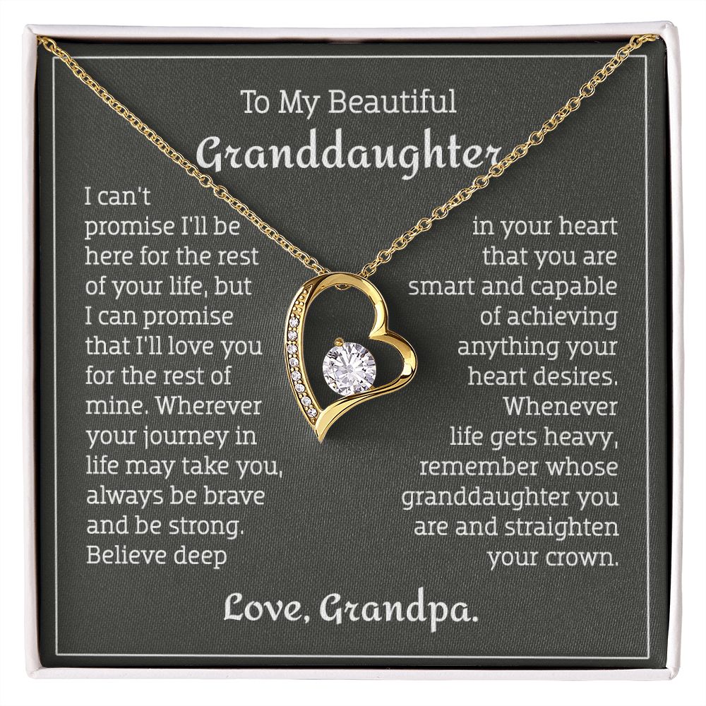 To My Granddaughter - Believe - Forever Love Necklace from Grandpa B0BGC9Y2NQ
