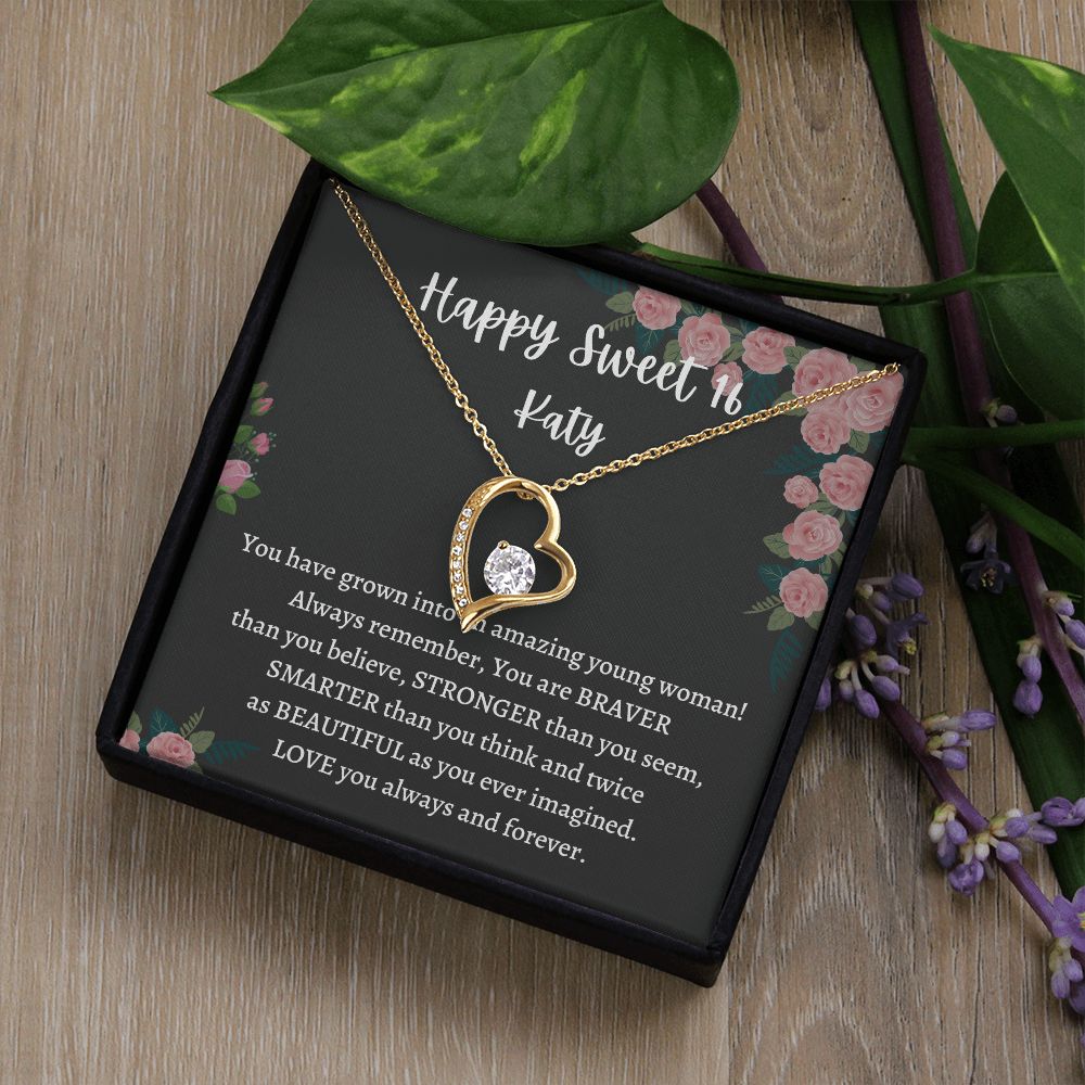 Sweet 16 Necklace - Celebrate Her Milestone Birthday with a Beautiful Gift, Heart Pendant, 16th Birthday Gift For Her, 16th Birthday Gift 210203