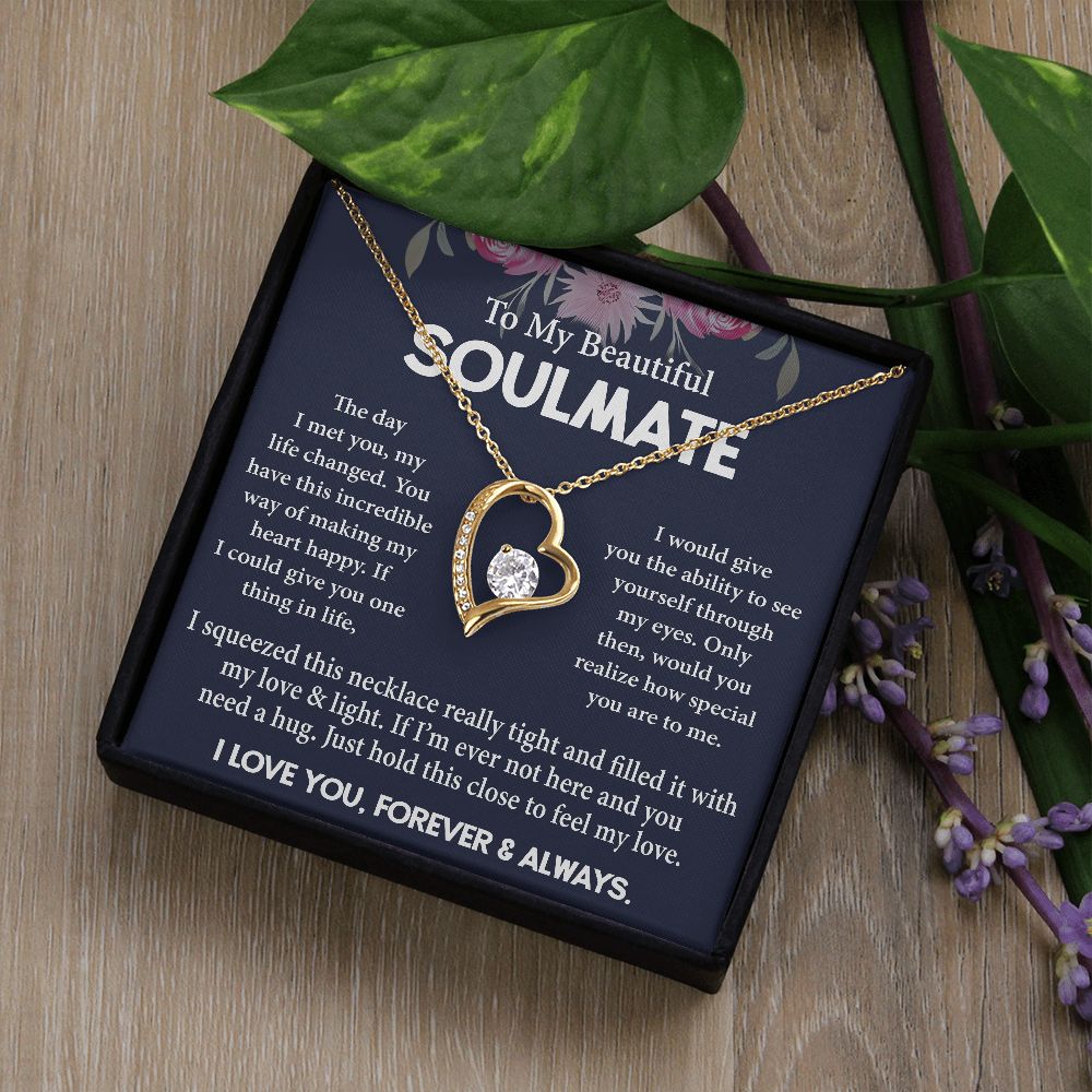 To My Beautiful Soulmate Necklace Valentine Gift For Wife Romantic Jewelry For Her My Future Wife Gift Forever Love Necklace