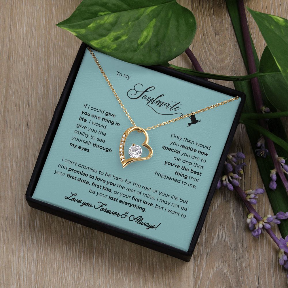 The Soulmate Necklace: An Elegant and Timeless Expression of Love, Jewelry Gift Her, Love Necklace Gifts For Her, Soulmate Gift, Soulmate Jewelry, Heart Pendant SNJW23-270208